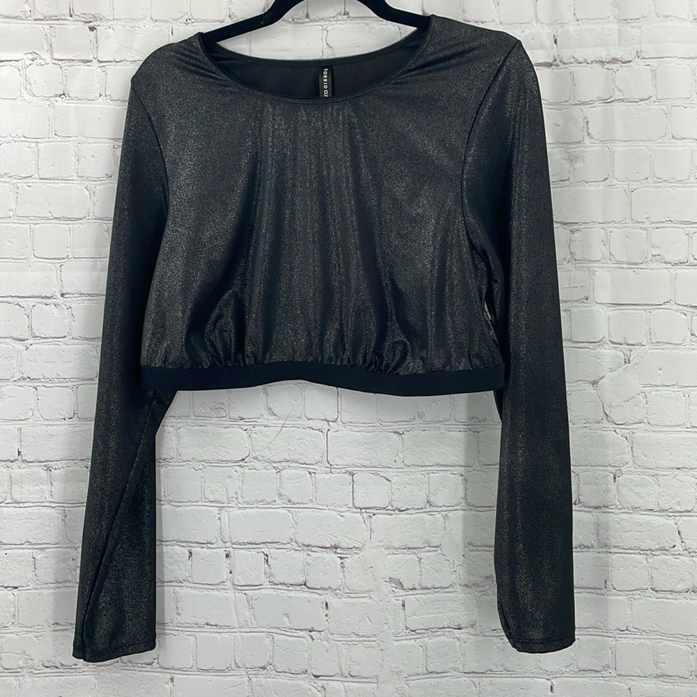 Torrid Curve 2x Shimmery Sparkly Fun Crop Top Ela… - image 3